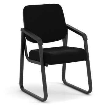 black chair with black metal frame